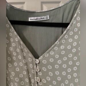 Abercrombie & Fitch Green Floral Tie-Front Dress